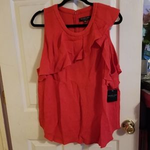 Roy Collection Ruffle Neck Top XXL NWT